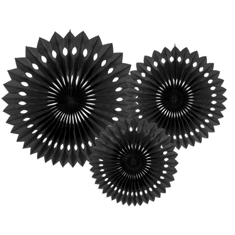 3 paper rosettes Kate black