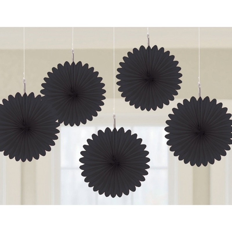 5 decorative rosettes black 15cm
