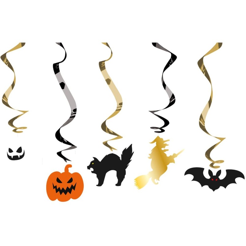5 Spooky Booo spiral hangers