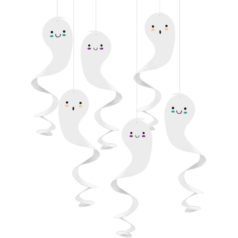 6 Trick or Treat Ghost Hanging Decorations