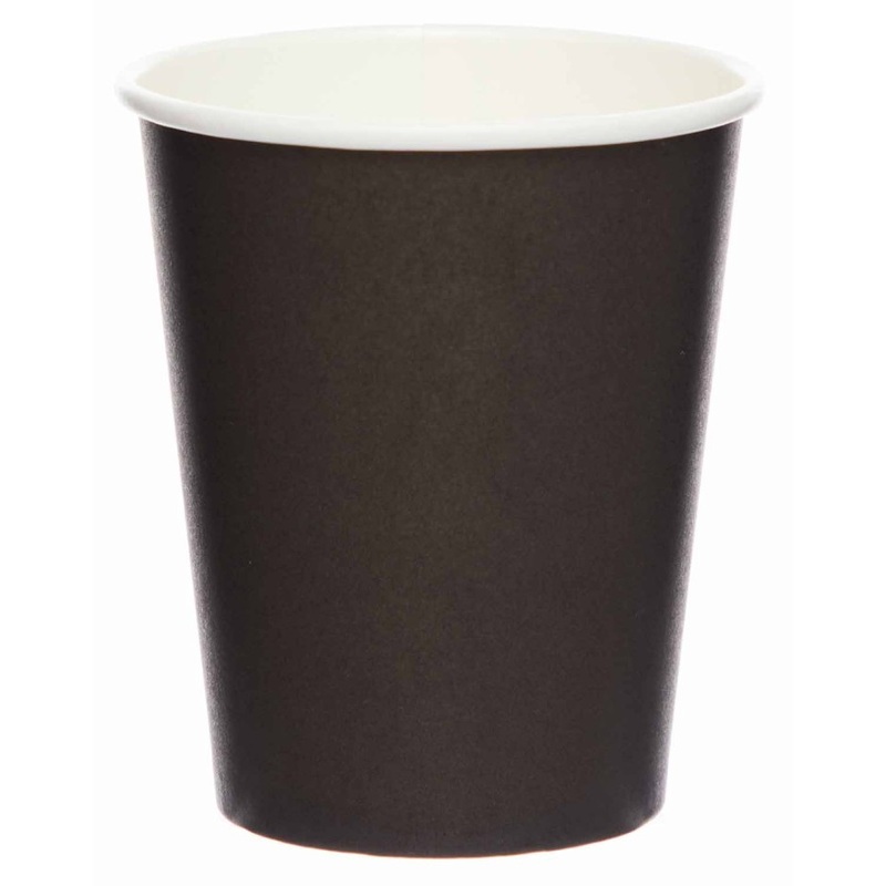 8 black paper cups 227ml