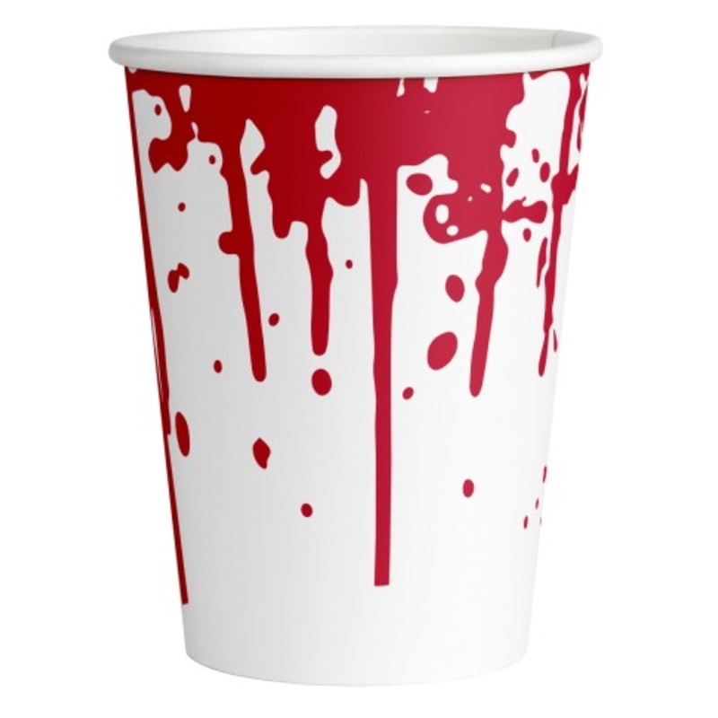 8 Blood Spatter paper cups 250ml