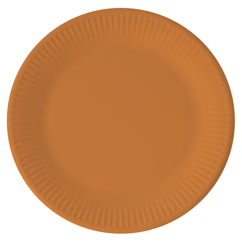 8 eco paper plates Paganini orange 23cm