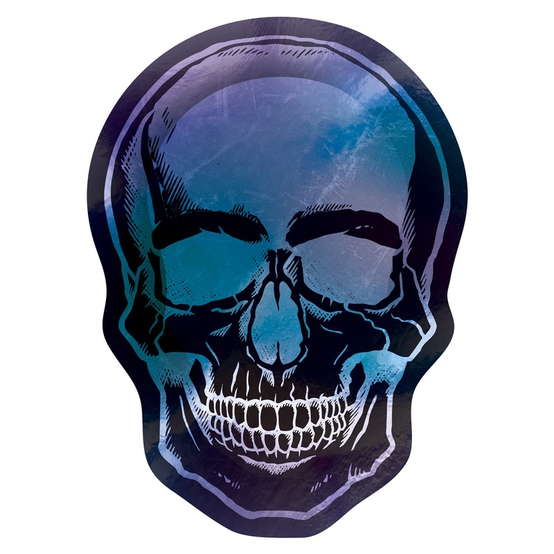 8 Shimmer Skull Halloween plates 25cm