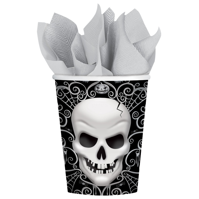 8 skull demons paper cups 266ml