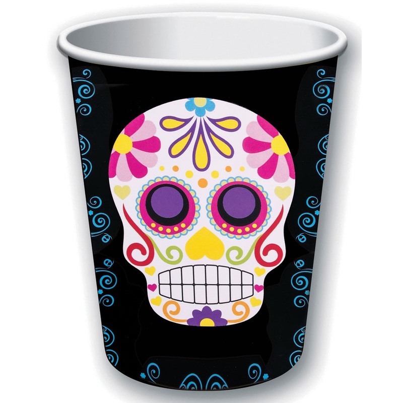 8 skull paper cups