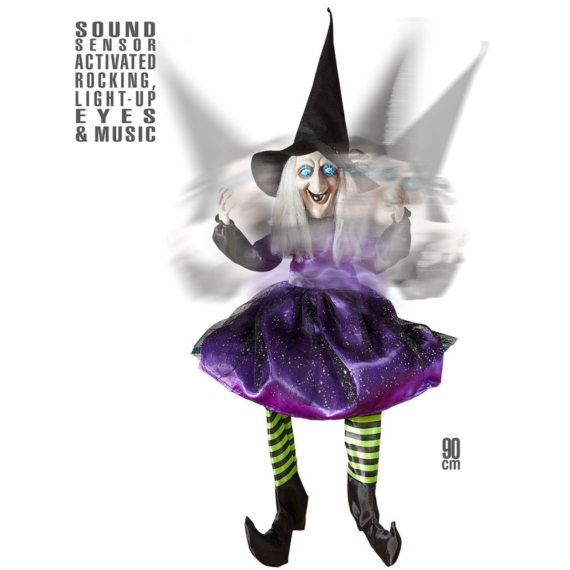 Deco Halloween swing witch 90cm