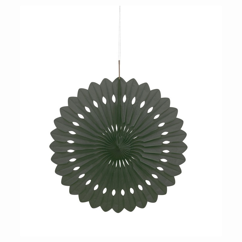 Decorative Fan Flower Black 40cm