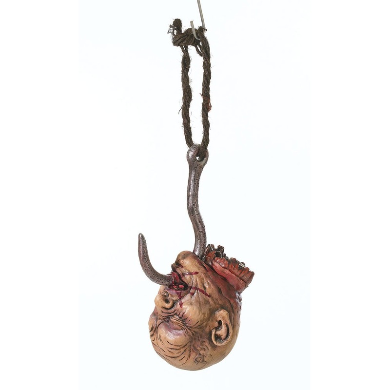 Horror skull impaled on a hook