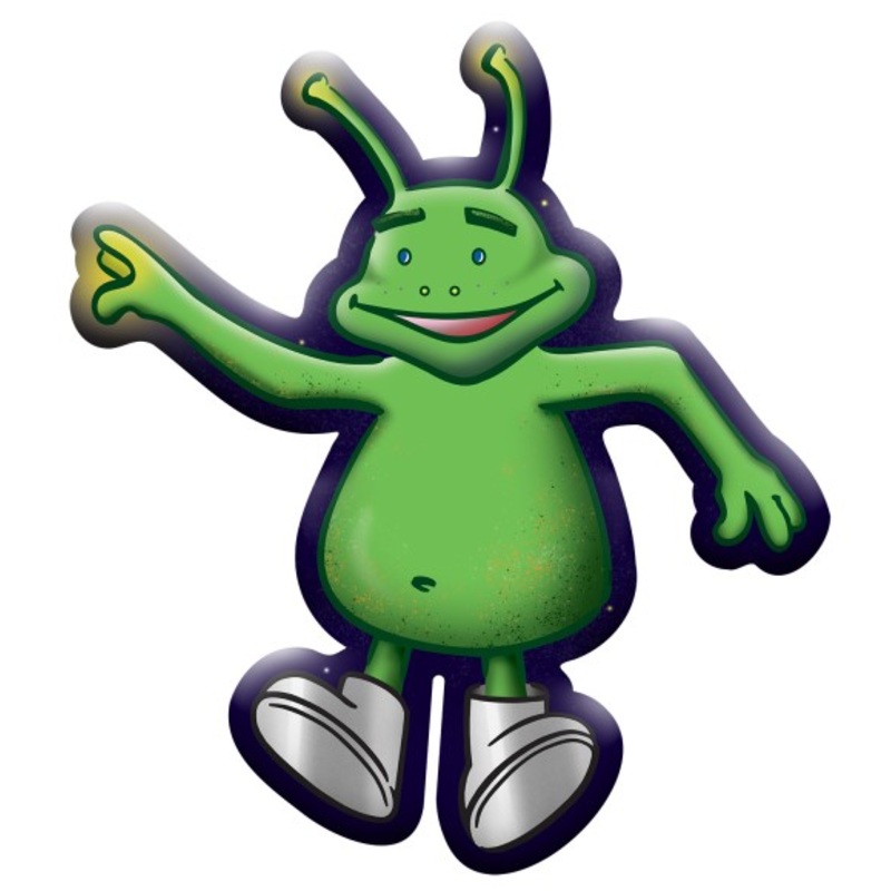 Up in Space Alien foil balloon 75cm