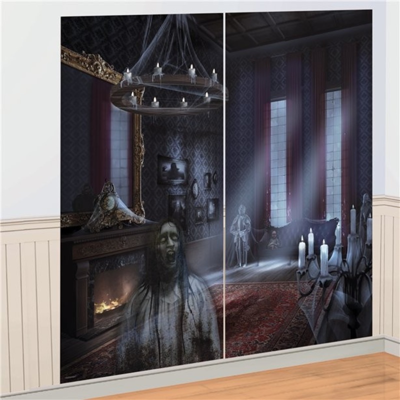 Wall decoration haunted house set 82cm x 1.65m