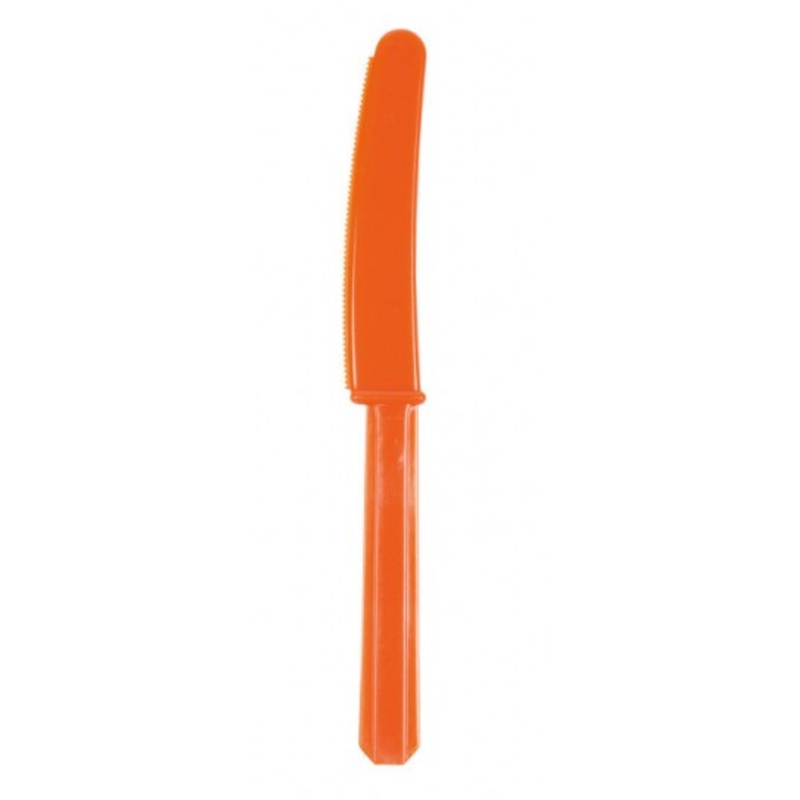 10 party buffet knives orange 17.2cm