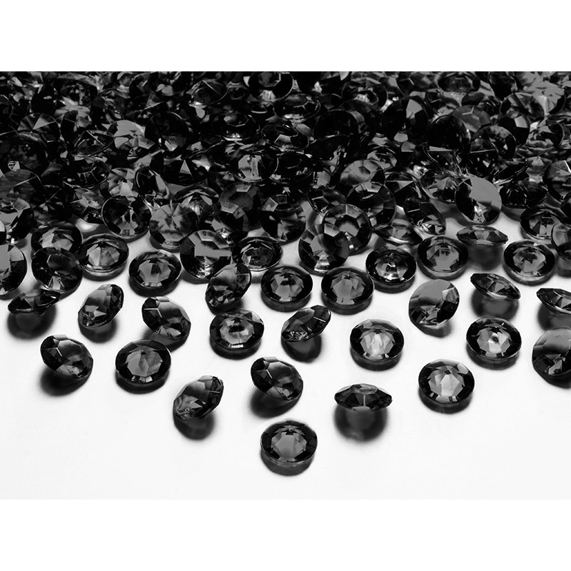 100 scattered diamonds black 1.2cm