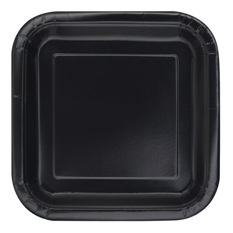 14 paper plates Vera black 23cm