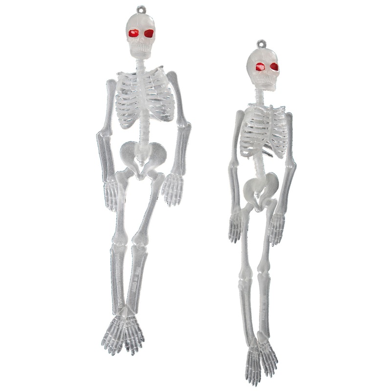 2 Glow in the Dark Skeletons 20cm