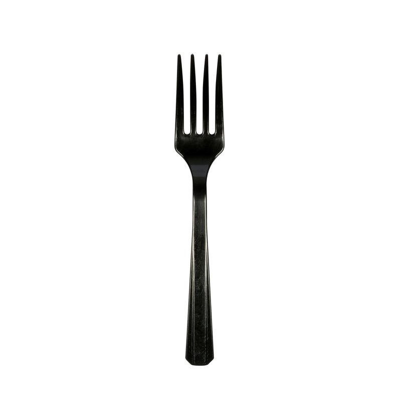 20 black plastic forks