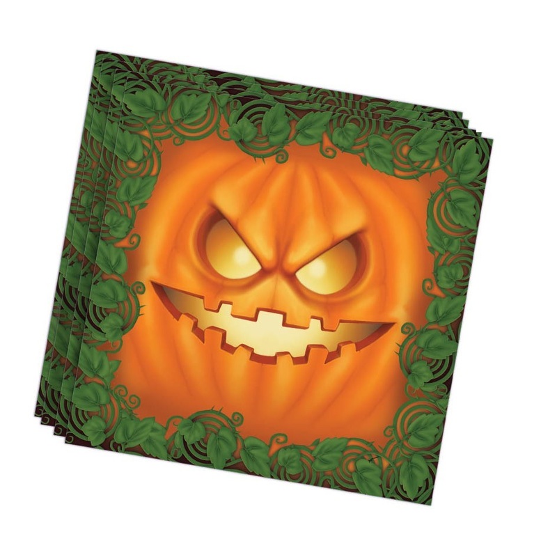 20 demon pumpkin napkins 33cm