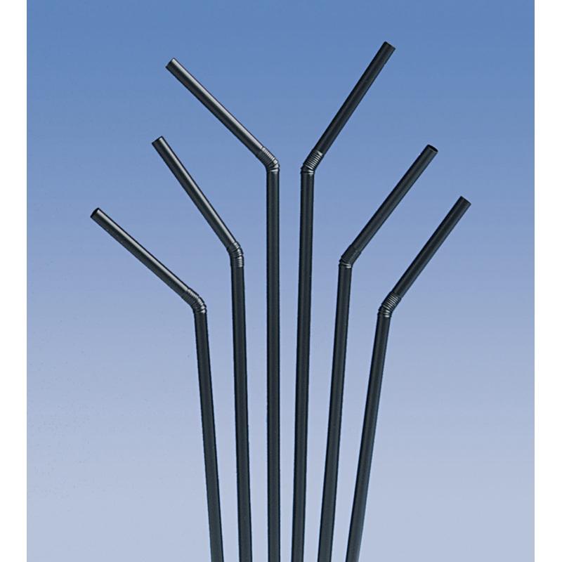 250 Flexi straws black 24cm
