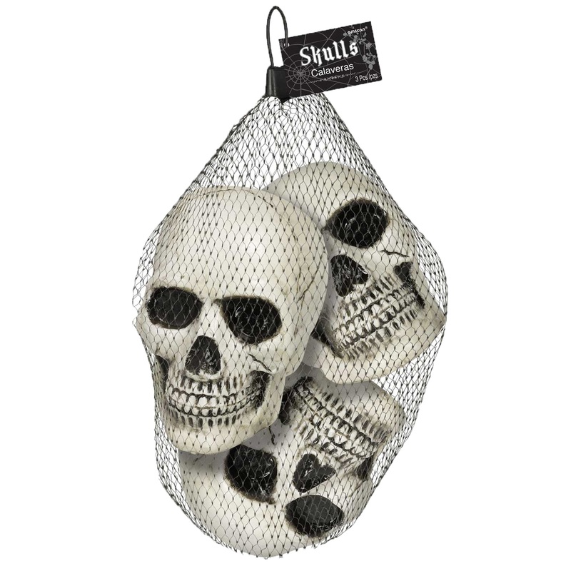 3 skull demons deco figures 10cm