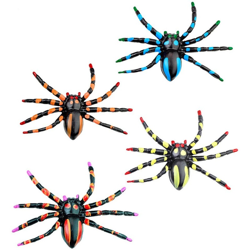 4 Colorful Neon Spider Web Stars