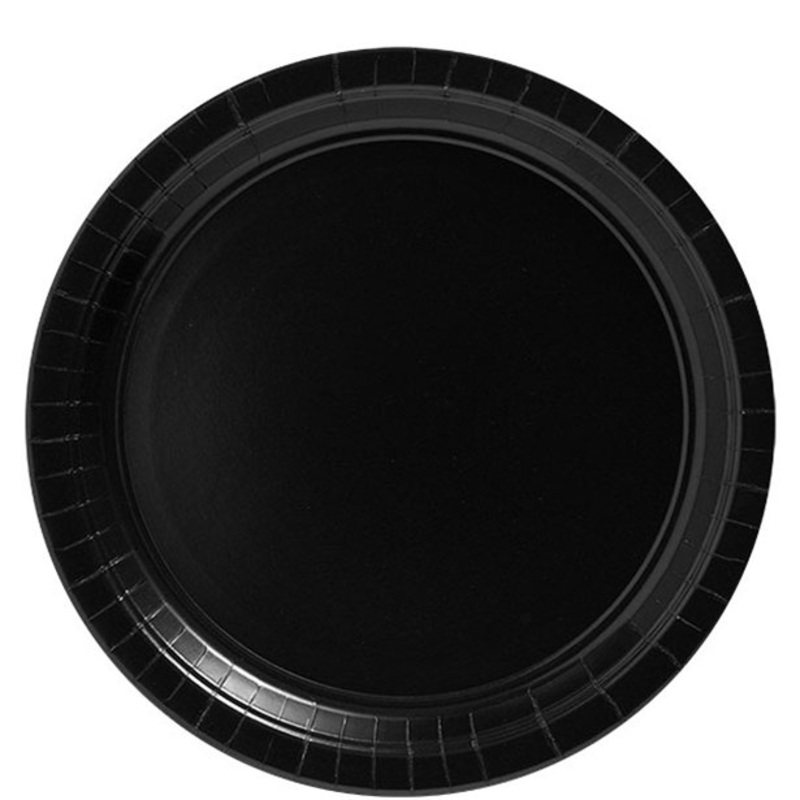 50 black paper plates Geneva 23cm