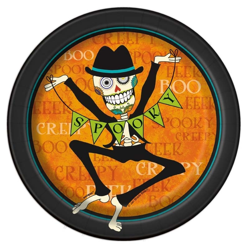 8 day of the dead paper plate 18cm
