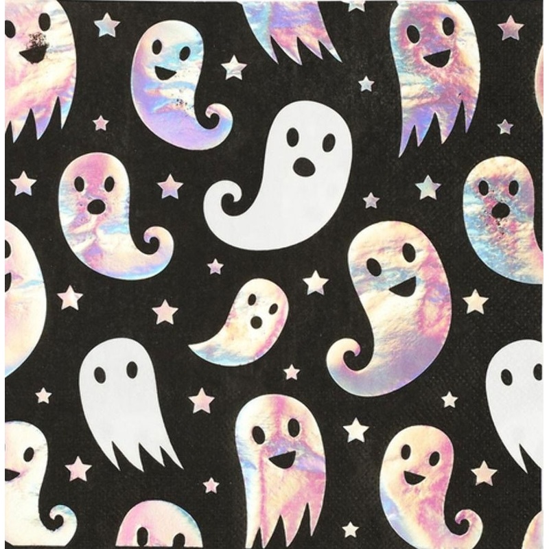 8 ghost party napkins 33cm