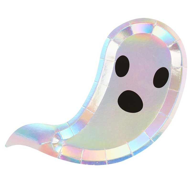 8 Halloween Ghost plates 14.5x19cm