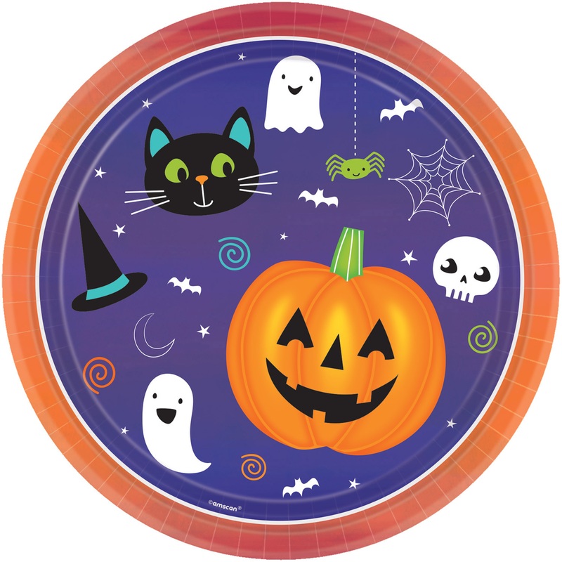 8 Happy Halloween plates 23cm