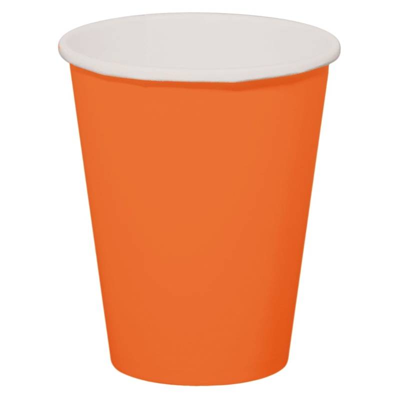 8 paper cups Cleo orange 350ml