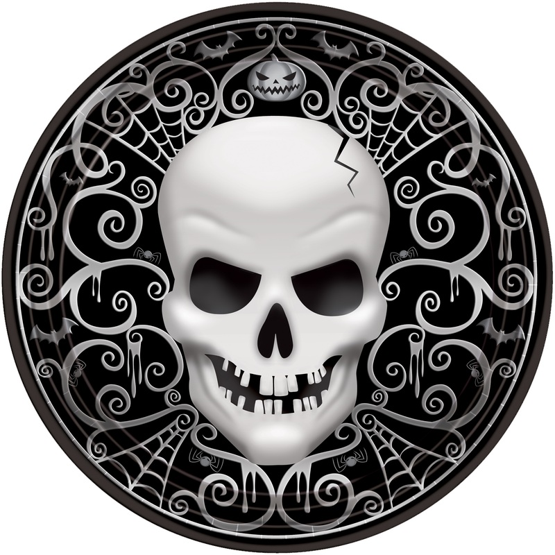 8 Skull Demons Paper Plates 17cm