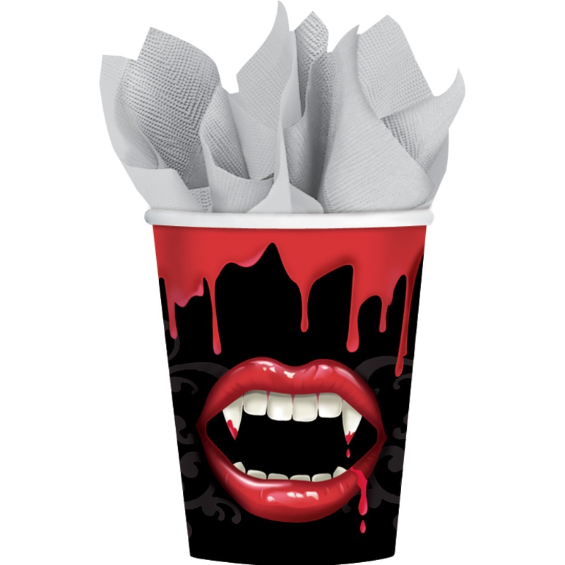 8 vampire dinner paper cups 266ml
