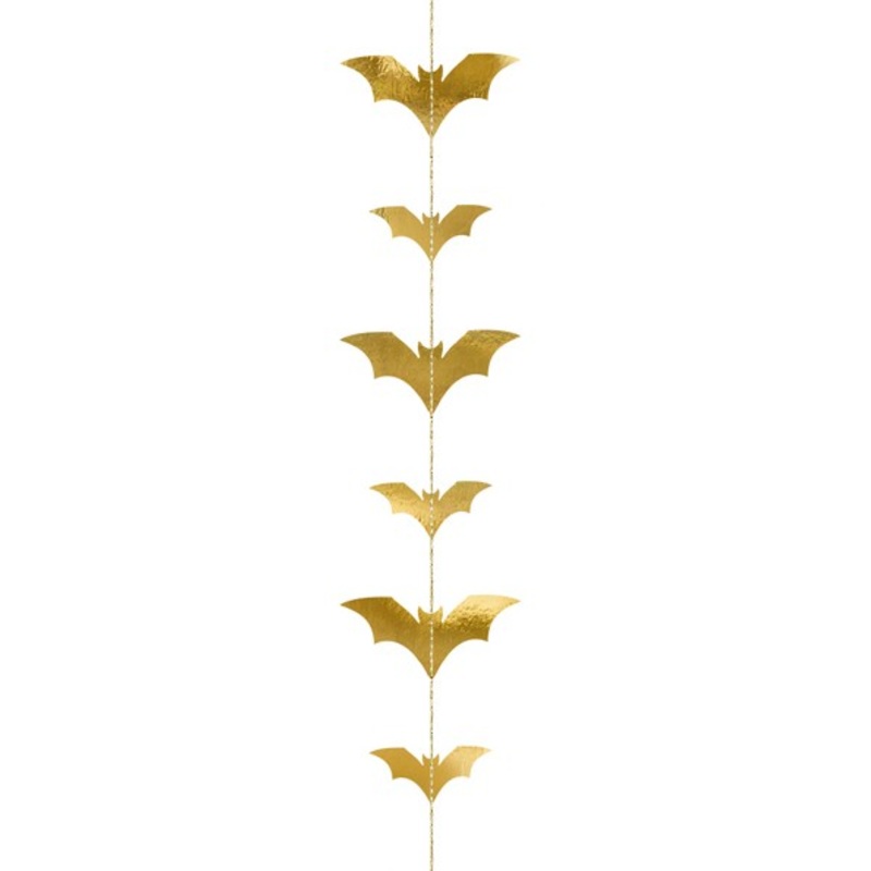 Be Scary bat garland gold 1.5m