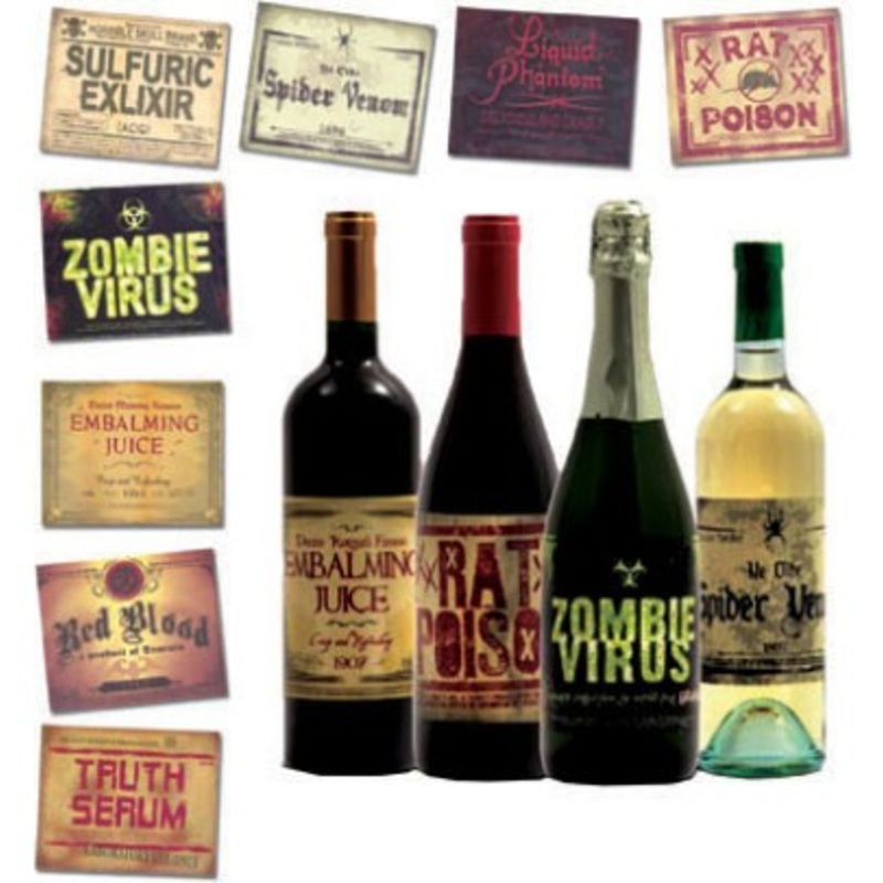 Halloween Bottles Labels