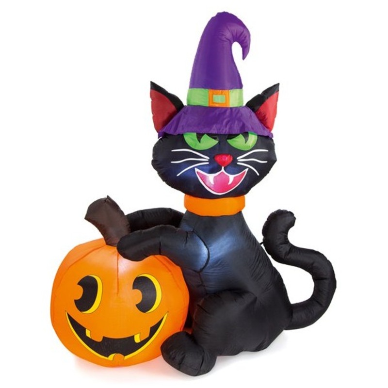Inflatable cat with pumpkin 1.8m