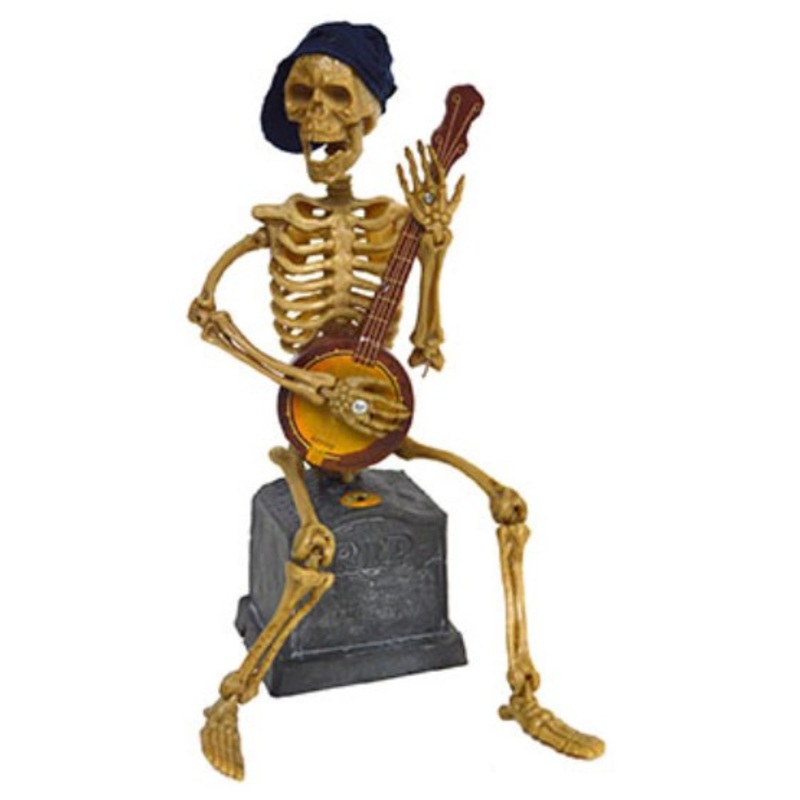 Musician skeleton with light and sound 30cm