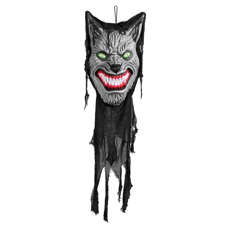 Sinister werewolf head hanging decoration 130cm