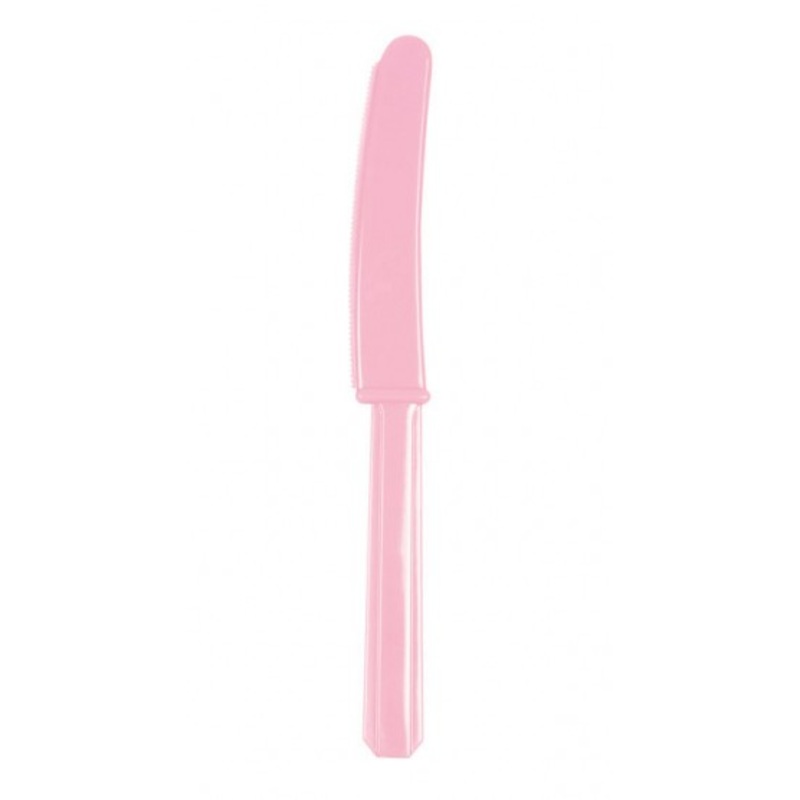 10 plastic knives Mila baby pink