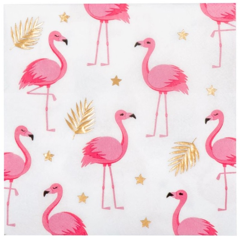 12 Party Flamingo Napkins 33cm