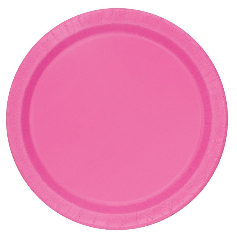 20 paper plates Vera pink 18cm