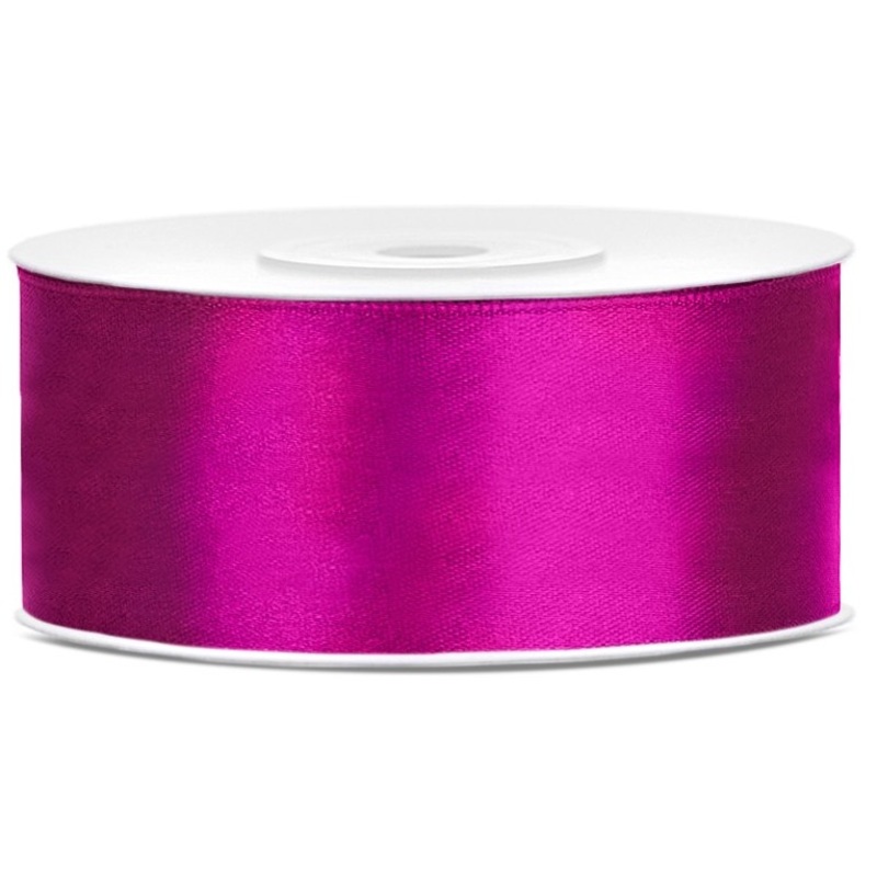 25m noble satin ribbon fuchsia