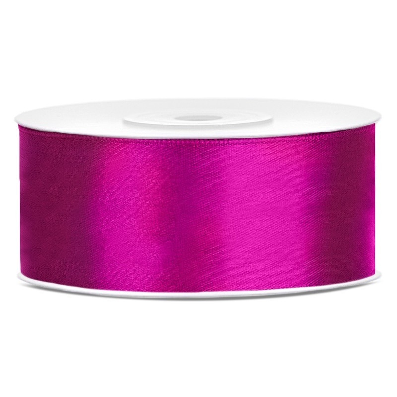 25m satin ribbon fuchsia 25mm wide