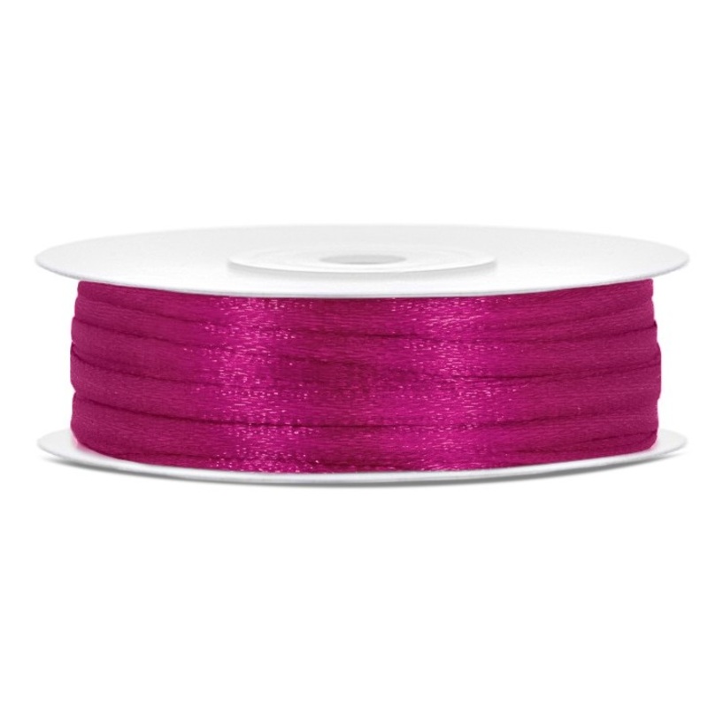 25m satin ribbon fuchsia 3mm wide