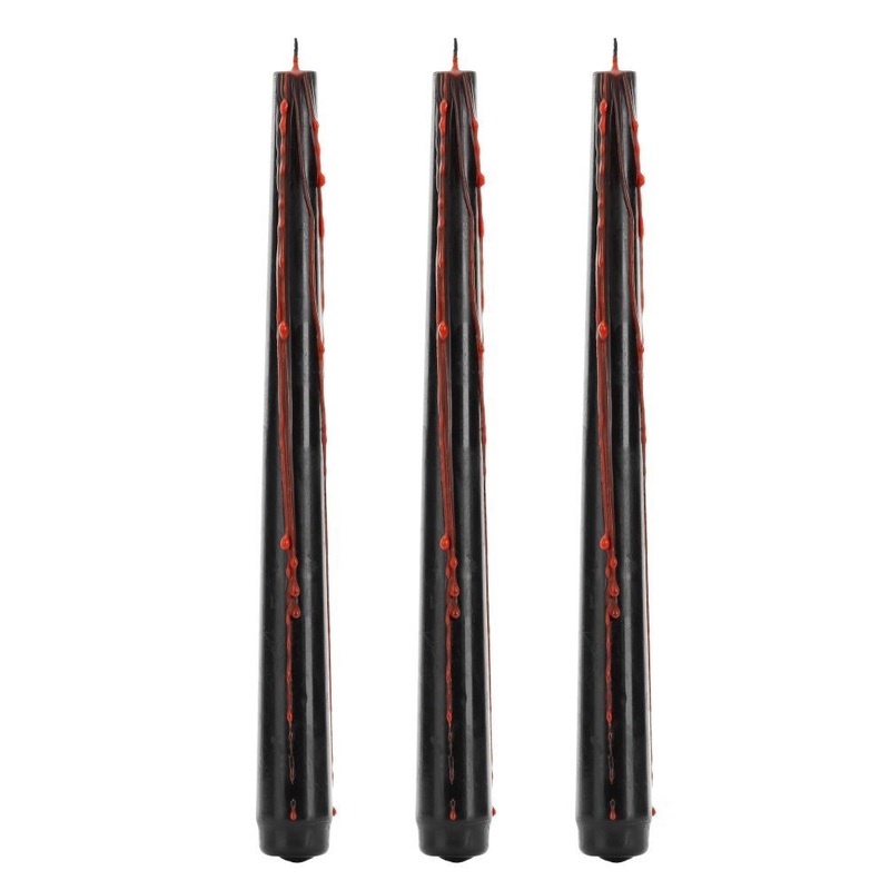 3 bleeding taper candles 25cm