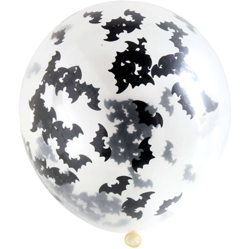 4 bat confetti balloons 30cm