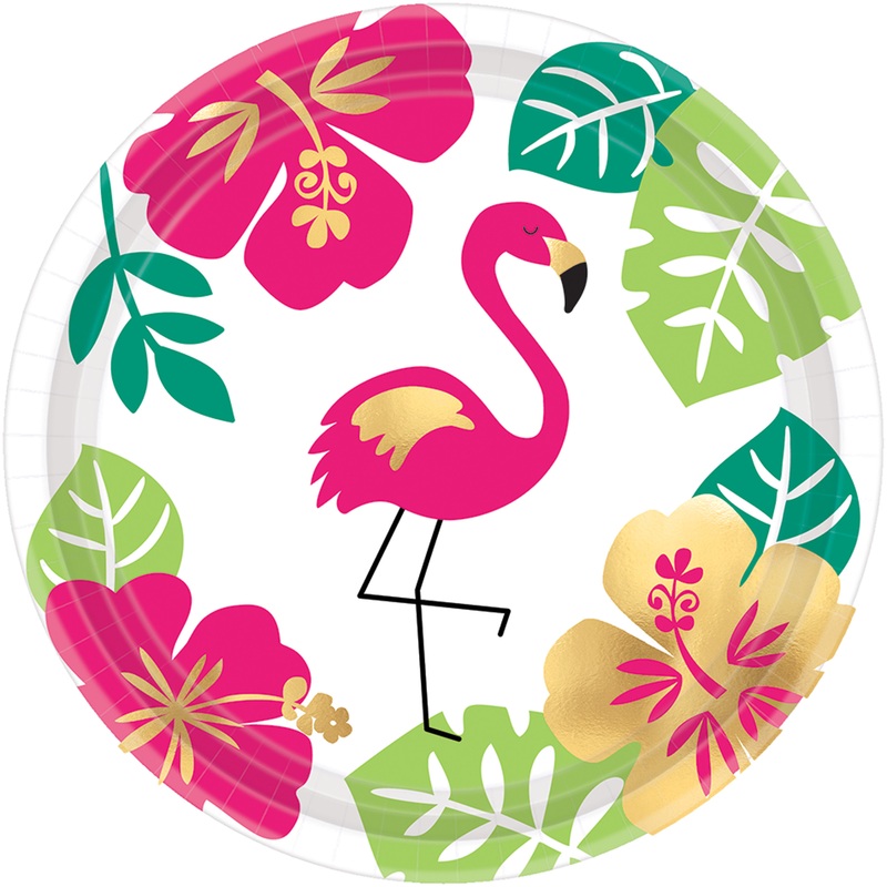 8 Aloha Island paper plates 18cm