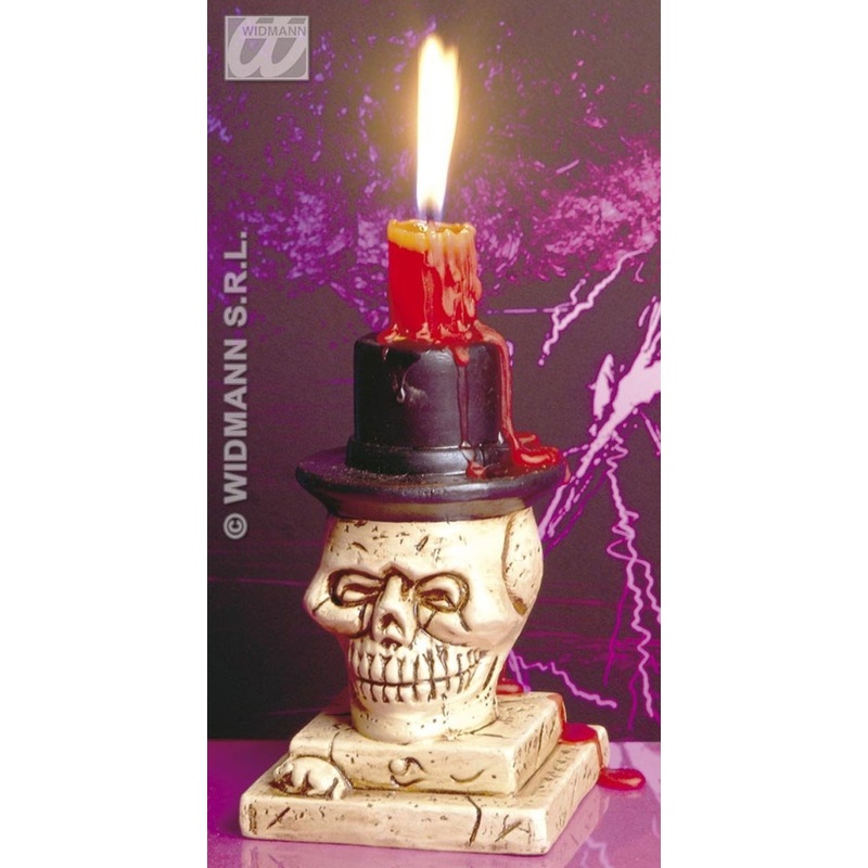 Candlestick skull Jimmy with ceramic cylinder