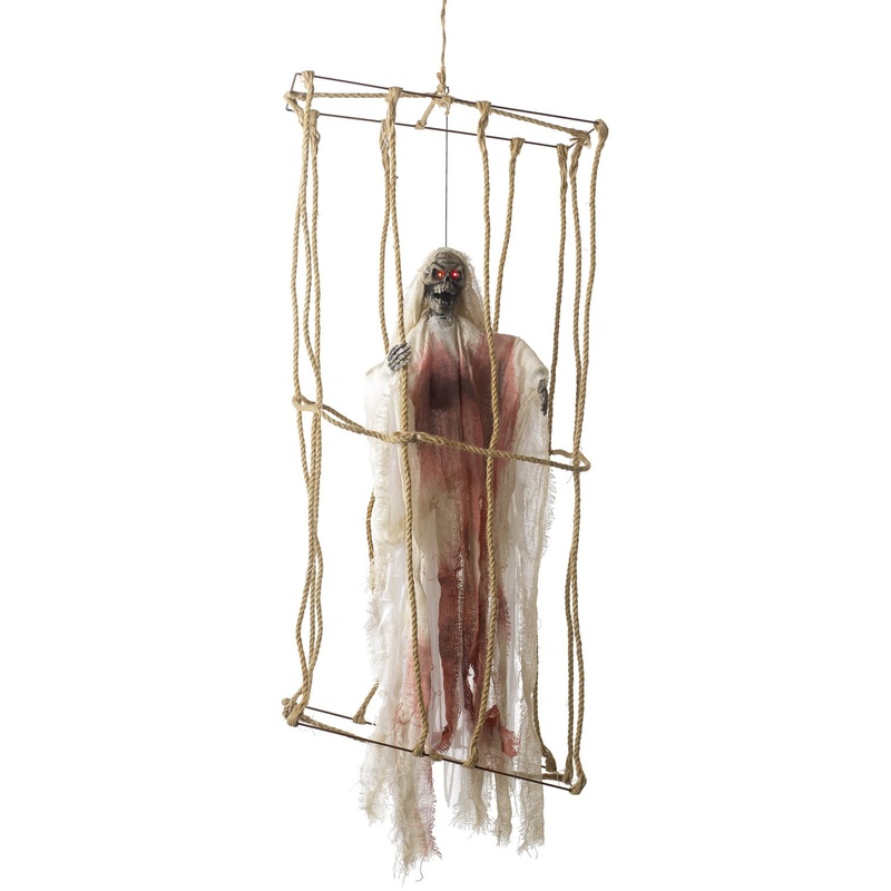 Captured undead in a cage hanging decoration 40 x 25 x 85cm
