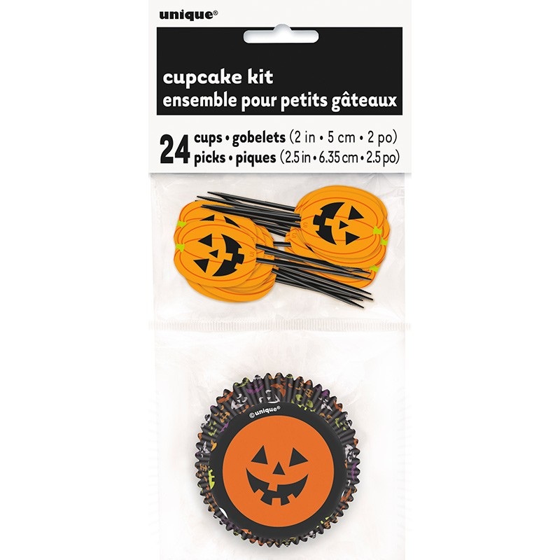 Halloween pumpkin cupcake set
