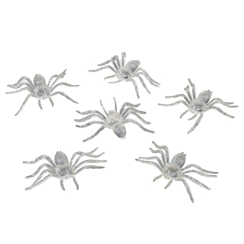 Happy Halloween Glow In The Dark spiders 4x6cm 6-pack